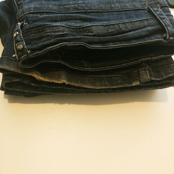 GRACE IN LA USA Bling Gems Jeweled Blue Jeans Boot Cut Pants - Picture 8 of 10